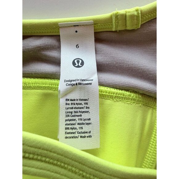 NWT Lululemon Flow Y Nulu Bra *Light Support, A–C Cups in Electric Lemon Size 6 - Picture 11 of 15
